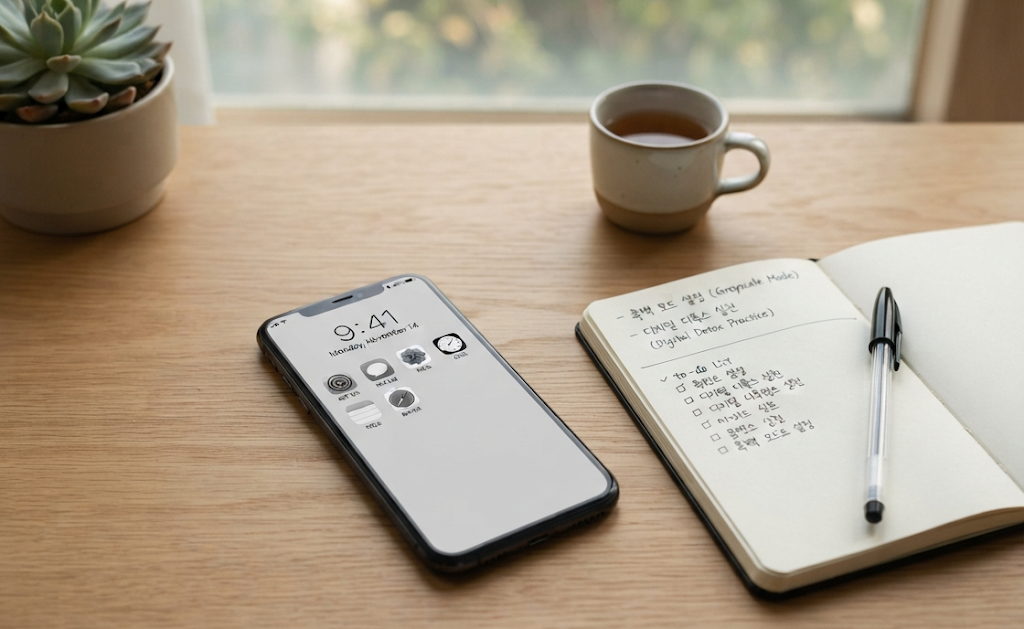 스마트폰 흑백 화면 설정 방법